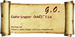 Gehringer Odília névjegykártya